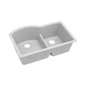 Elkay ELGHU3322RWH0 Quartz Classic 33 x 22 x 10" 2-Bowl Undermount Kitchen Sink, Aqua Divide, White