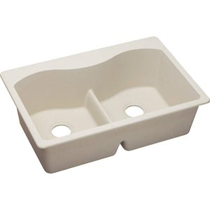 Elkay ELGLB3322BQ0 Quartz Classic Equal Double Bowl Top Mount Sink with Aqua Divide, Bisque