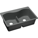 Elkay ELGLB3322GY0 Quartz Classic 33 x 22 x 9-1/2" 2-Bowl Top Mount Kitchen Sink, Dusk Gray