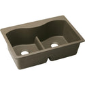 Elkay ELGLB3322MC0 Quartz Classic 33 x 22 x 9-1/2" 2-Bowl Top Mount Kitchen Sink, Aqua Divide, Mocha
