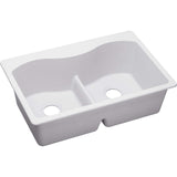 Elkay ELGLB3322WH0 Quartz Classic Equal Double Bowl Top Mount Sink with Aqua Divide, White