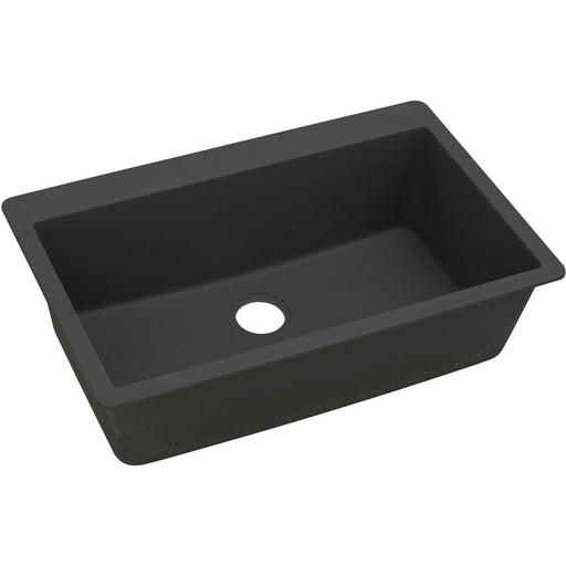 Elkay ELGR13322BK0 Quartz Classic 33" x 20-7/8" x 9-7/16", Single Bowl Top Mount Kitchen Sink, Black