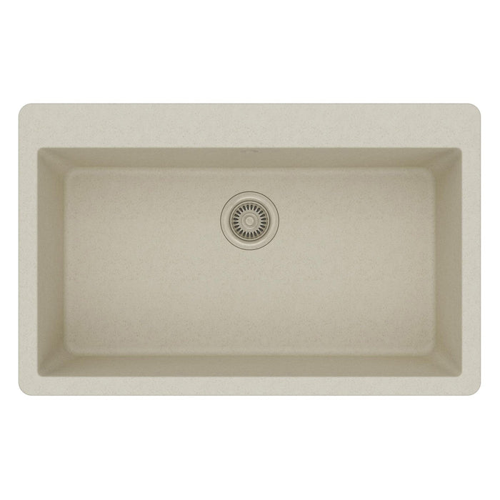 Elkay ELGR13322BQ0 Quartz Classic 33" x 20-7/8" x 9-7/16", Single Bowl Top Mount Kitchen Sink, Bisque