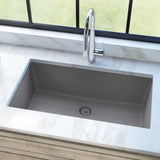 Elkay ELGRU13322GS0 Quartz Classic 33" x 18-7/16" x 9-7/16", 1-Bowl Undermount Kitchen Sink, Greystone