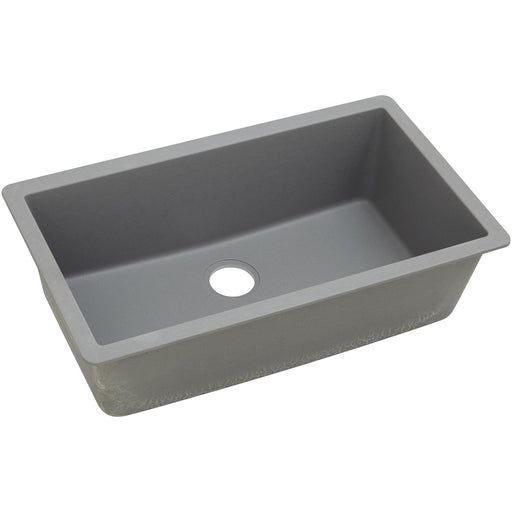Elkay ELGRU13322GS0 Quartz Classic 33" x 18-7/16" x 9-7/16", 1-Bowl Undermount Kitchen Sink, Greystone