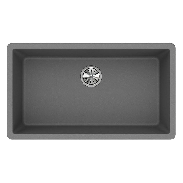 Elkay ELGRU13322GS0 Quartz Classic 33" x 18-7/16" x 9-7/16", 1-Bowl Undermount Kitchen Sink, Greystone