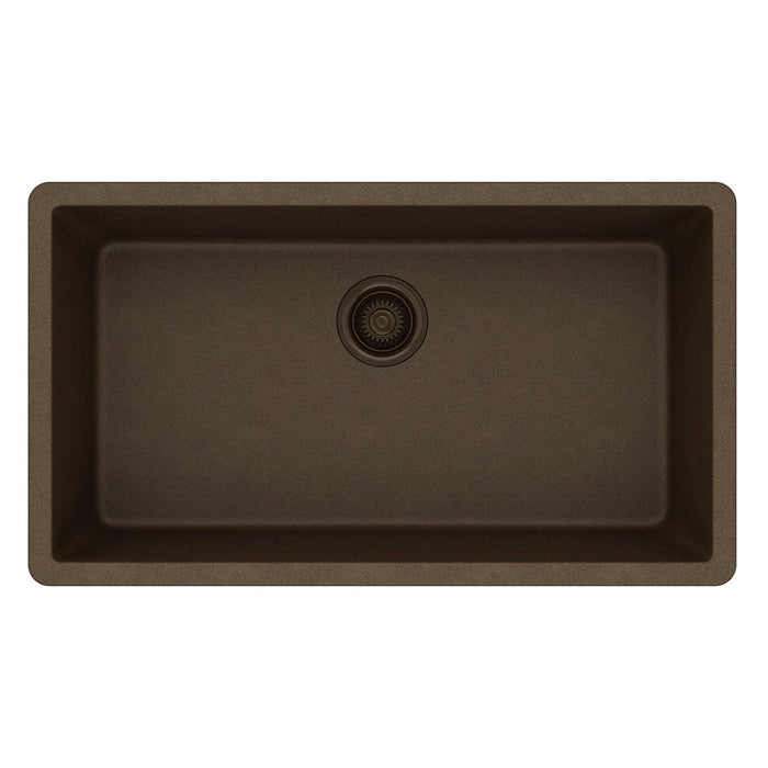 Elkay ELGRU13322MC0 Quartz Classic 33" x 18-7/16" x 9-7/16", 1-Bowl Undermount Kitchen Sink, Mocha