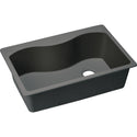 Elkay ELGS3322RBK0 Quartz Classic 33" x 22" x 9-1/2", Single Bowl Top Mount Kitchen Sink, Black
