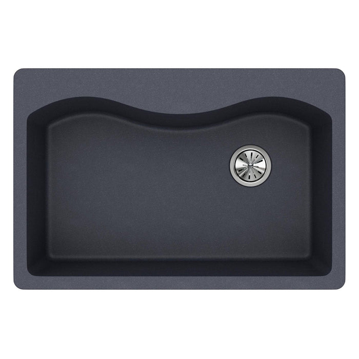 Elkay ELGS3322RGY0 Quartz Classic 33" x 22" x 9-1/2", Single Bowl Top Mount Kitchen Sink, Dusk Gray