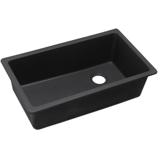Elkay ELGU13322BK0 Quartz Classic 33" x 18-3/4" x 9-1/2", Single Bowl Undermount Kitchen Sink, Black