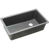 Elkay ELGU13322GS0 Quartz Classic 33" x 18-3/4" x 9-1/2", 1-Bowl Undermount Kitchen Sink, Greystone