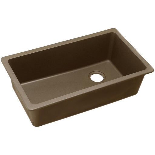 Elkay ELGU13322MC0 Quartz Classic 33" x 18-3/4" x 9-1/2", Single Bowl Undermount Kitchen Sink, Mocha