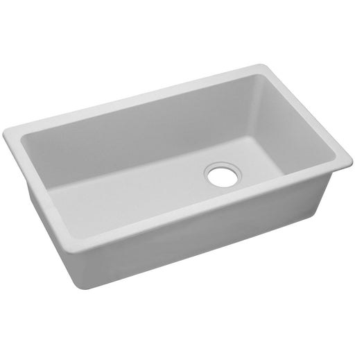 Elkay ELGU13322WH0 Quartz Classic 33" x 18-3/4" x 9-1/2", Single Bowl Undermount Kitchen Sink, White