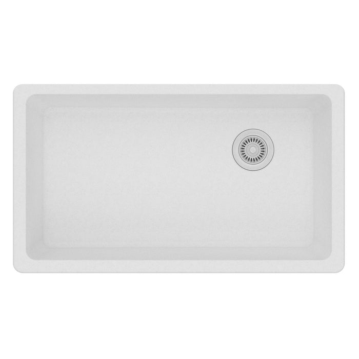 Elkay ELGU13322WH0 Quartz Classic 33" x 18-3/4" x 9-1/2", Single Bowl Undermount Kitchen Sink, White