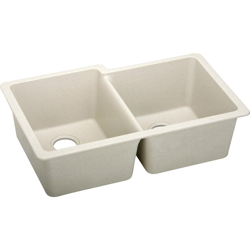 Elkay ELGU250RBQ0 Quartz Classic 33" x 20-1/2" x 9-1/2" 2-Bowl Undermount Kitchen Sink, Bisque