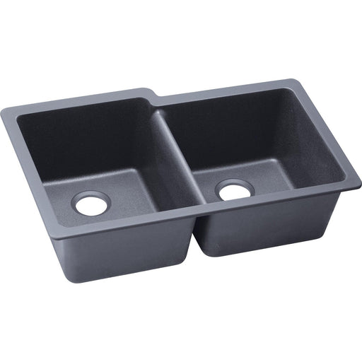 Elkay ELGU250RGY0 Quartz Classic 33" x 20-1/2" x 9-1/2" 2-Bowl Undermount Kitchen Sink, Dusk Gray