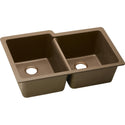 Elkay ELGU250RMC0 Quartz Classic 33" x 20-1/2" x 9-1/2" Offset 2-Bowl Undermount Kitchen Sink, Mocha