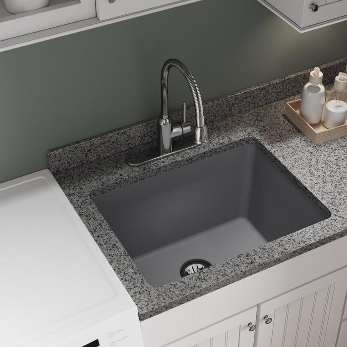 Elkay ELGU251912PDGS0 Quartz Classic 25 x 18-1/2 x 11-13/16" Undermount Laundry Sink, Greystone