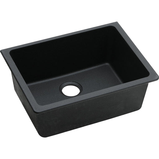 Elkay ELGU2522BK0 Quartz Classic 24-5/8" x 18-1/2" x 9-1/2", 1-Bowl Undermount Kitchen Sink, Black