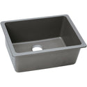 Elkay ELGU2522GS0 Quartz Classic 24-5/8" x 18-1/2" x 9-1/2" Undermount Kitchen Sink, Greystone