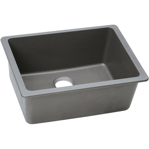 Elkay ELGU2522GS0 Quartz Classic 24-5/8" x 18-1/2" x 9-1/2" Undermount Kitchen Sink, Greystone