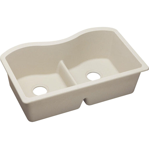 Elkay ELGULB3322BQ0 Quartz Classic 33 x 20 x 9-1/2" 2-Bowl Undermount Kitchen Sink, Bisque