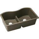 Elkay ELGULB3322MC0 Quartz Classic 33 x 20 x 9-1/2" 2-Bowl Undermount Kitchen Sink, Aqua Divide, Mocha