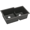 Elkay ELGULBO3322BK0 Quartz Classic 33 x 20-1/2 x 9-1/2" 2-Bowl Undermount Kitchen Sink, Black