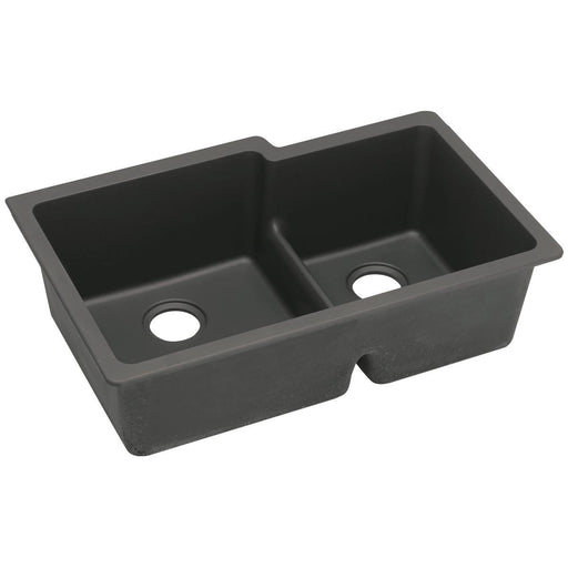 Elkay ELGULBO3322BK0 Quartz Classic 33 x 20-1/2 x 9-1/2" 2-Bowl Undermount Kitchen Sink, Black