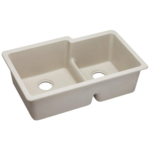 Elkay ELGULBO3322BQ0 Quartz Classic 33 x 20-1/2 x 9-1/2" 2-Bowl Undermount Kitchen Sink, Bisque