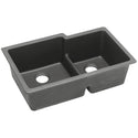 Elkay ELGULBO3322GY0 Quartz Classic 33 x 20-1/2 x 9-1/2" 2-Bowl Undermount Kitchen Sink, Dusk Gray