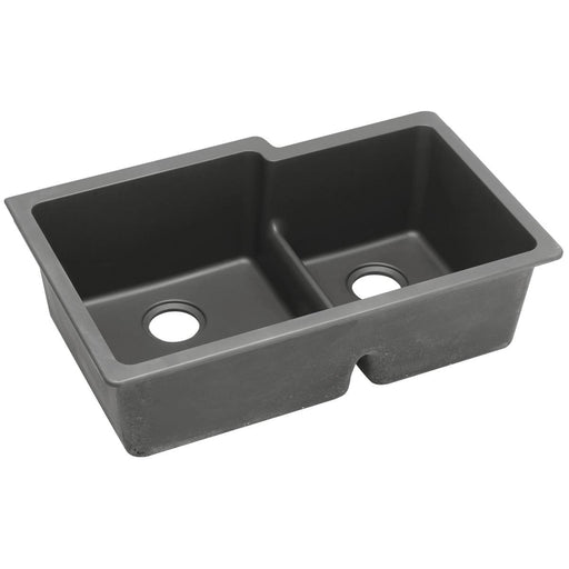 Elkay ELGULBO3322GY0 Quartz Classic 33 x 20-1/2 x 9-1/2" 2-Bowl Undermount Kitchen Sink, Dusk Gray