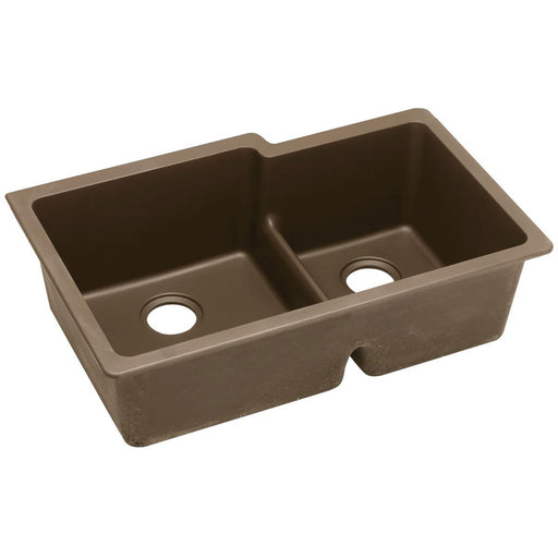 Elkay ELGULBO3322MC0 Quartz Classic 33 x 20-1/2 x 9-1/2" 2-Bowl Undermount Kitchen Sink, Mocha