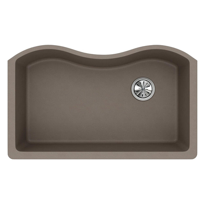 Elkay ELGUS3322RGR0 Quartz Classic 33" x 20" x 9-1/2", Single Bowl Undermount Kitchen Sink, Greige