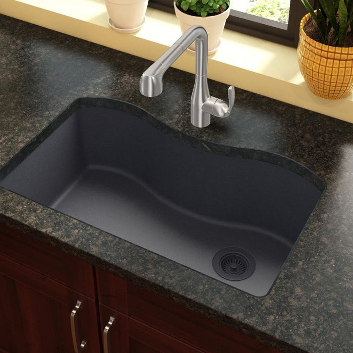 Elkay ELGUS3322RGY0 Quartz Classic 33" x 20" x 9-1/2", Single Bowl Undermount Kitchen Sink, Dusk Gray