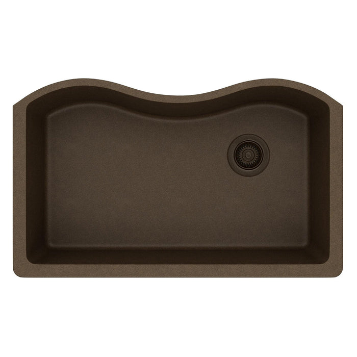 Elkay ELGUS3322RMC0 Quartz Classic 33" x 20" x 9-1/2", Single Bowl Undermount Kitchen Sink, Mocha