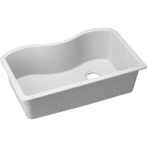 Elkay ELGUS3322RWH0 Quartz Classic 33" x 20" x 9-1/2", Single Bowl Undermount Kitchen Sink, White