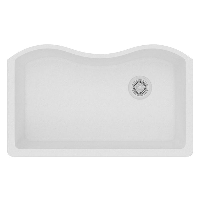 Elkay ELGUS3322RWH0 Quartz Classic 33" x 20" x 9-1/2", Single Bowl Undermount Kitchen Sink, White