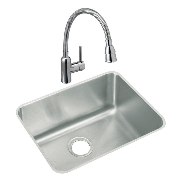 Elkay ELUH211510 Lustertone Stainless Steel 23-1/2" x 18-1/4" x 10", 1-Bowl Undermount Kitchen Sink