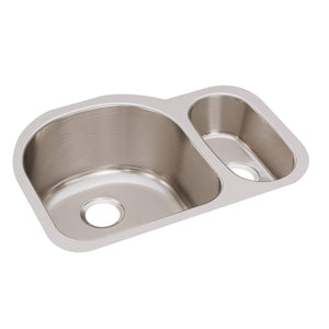 Elkay ELUH272010R Lustertone Stainless Steel Offset 70/30 Double Bowl Undermount Sink