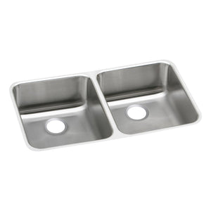 Elkay ELUHAD311845 Lustertone Stainless Steel 30-3/4" x 18-1/2" x 4-3/8" 2-Bowl Undermount ADA Kitchen Sink