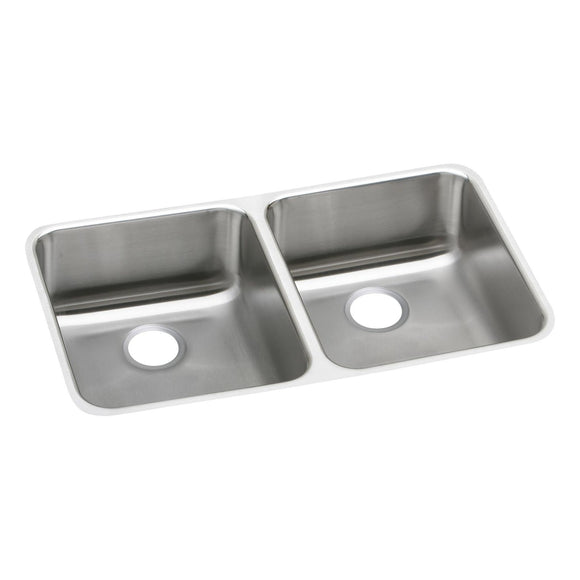 Elkay ELUHAD311845 Lustertone Stainless Steel 30-3/4" x 18-1/2" x 4-3/8" 2-Bowl Undermount ADA Kitchen Sink