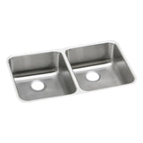 Elkay ELUHAD311845 Lustertone Stainless Steel 30-3/4" x 18-1/2" x 4-3/8" 2-Bowl Undermount ADA Kitchen Sink