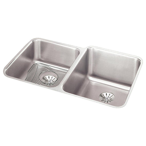 Elkay ELUH3120LPDBG Lustertone 31.25 x 20.5 x 9-7/8" 2-Bowl Undermount Kitchen Sink Kit, Perfect Drain