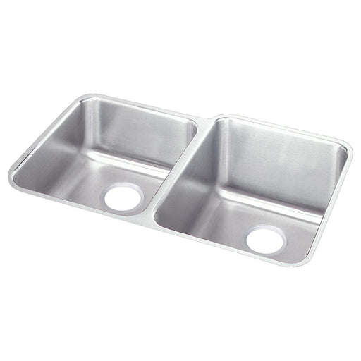 Elkay ELUH3120L Lustertone Stainless Steel 31-1/4" x 20-1/2" x 9-7/8" 2-Bowl Undermount Kitchen Sink
