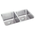 Elkay ELUH3120RPD Lustertone 31-1/4 x 20-1/2 x 9-7/8" 2-Bowl Undermount Kitchen Sink, Perfect Drain