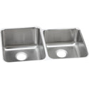Elkay ELUH3120R Lustertone Stainless Steel 31-1/4" x 20-1/2" x 9-7/8" 2-Bowl Undermount Kitchen Sink