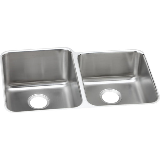 Elkay ELUH3120R Lustertone Stainless Steel 31-1/4" x 20-1/2" x 9-7/8" 2-Bowl Undermount Kitchen Sink