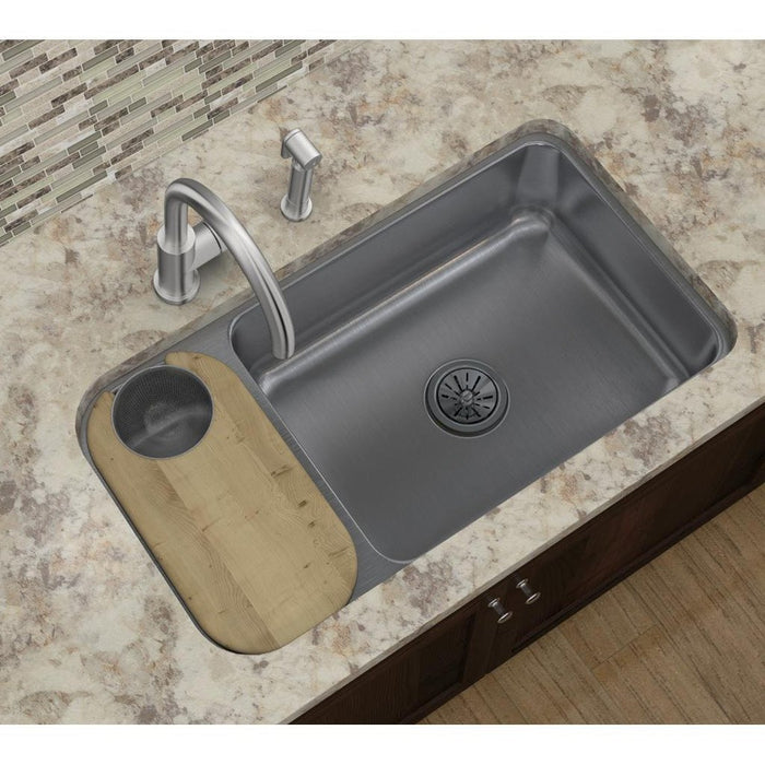 Elkay ELUH3219 Lustertone Stainless Steel 32-1/4 x 18-1/4 x 7-3/4" 30/70 2-Bowl Undermount Kitchen Sink