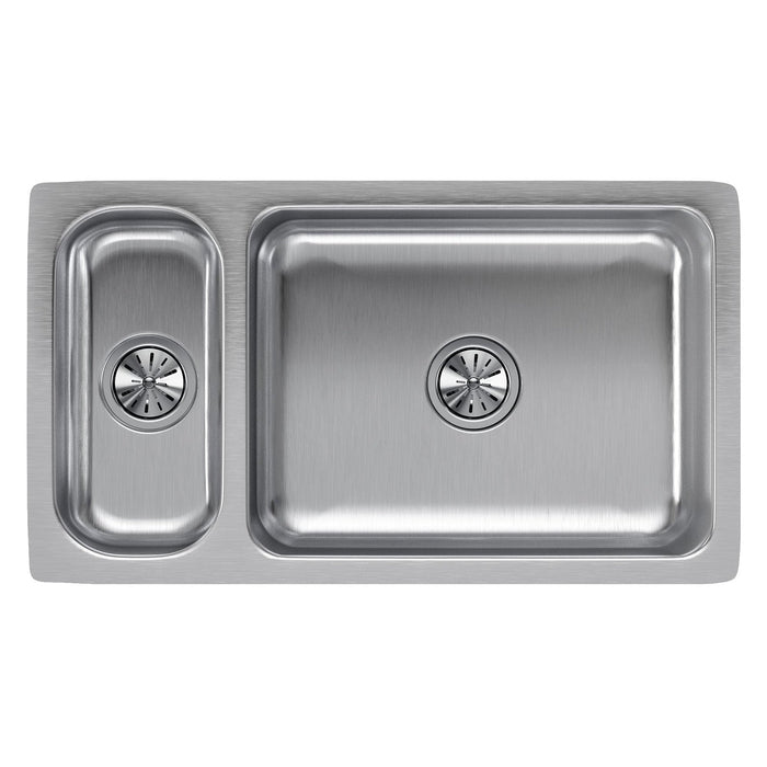 Elkay ELUH3219 Lustertone Stainless Steel 32-1/4 x 18-1/4 x 7-3/4" 30/70 2-Bowl Undermount Kitchen Sink